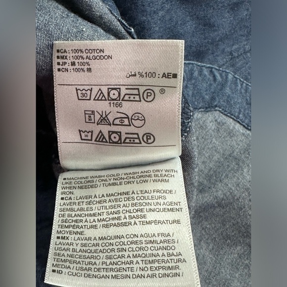 Old Navy Blue Chambray Denim Popover Shirt Dress - Size S - Picture 8 of 9